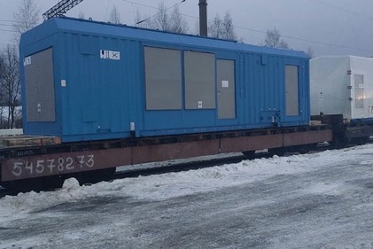 Бытовки на универсальных платформах. Маршрут Кирпичный Завод ОКТ ЖД - Обская СЕВ ЖД.